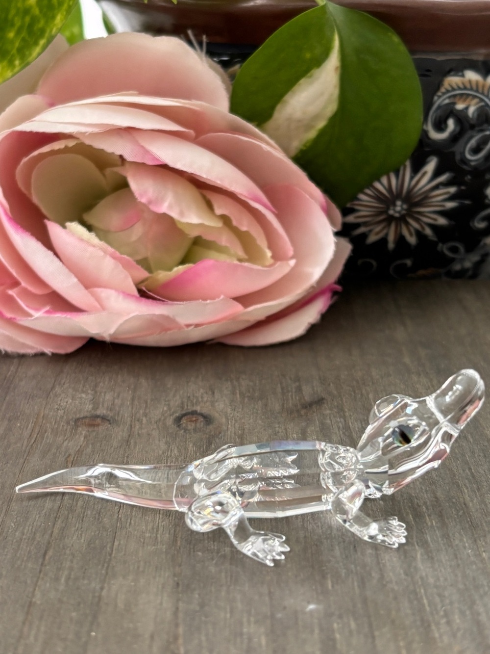 Swarovski Crystal Alligator 221629 Retired Vintage Crocodile Figurine